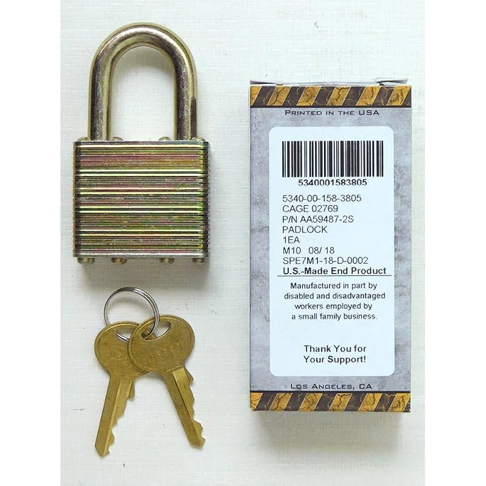 US Army Padlock 2018 Lot/Box/US Military PACIFIC Lock Key